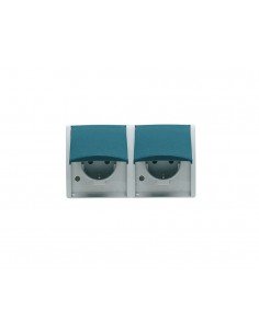 Enchufe doble de superficie schuko con tapa estanco 3088.2 Serie Ocean de Niessen 2