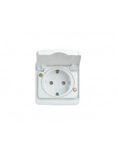 Prise Schuko avec couvercle Alpine White Watertight Arc Series 8788BA de Niessen - Inhogar