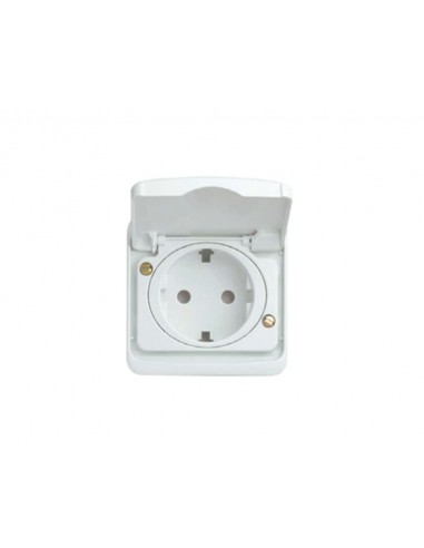 Prise Schuko avec couvercle Alpine White Watertight Arc Series 8788BA de Niessen