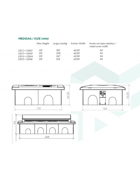 Cubeta de empotrar vacía para puesto de trabajo CE PLUS de Mmconecta Cubeta de empotrar vacía para puesto de trabajo CE PLUS de Mmconecta