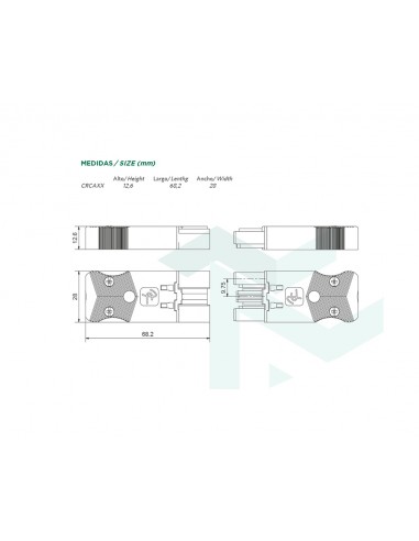 Conector Hembra aéreo de 3 polos de Mmconecta