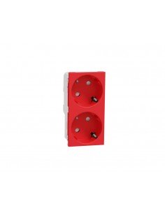 Module Schneider double schuko pour station de travail Schneider : Rouge - Inhogar