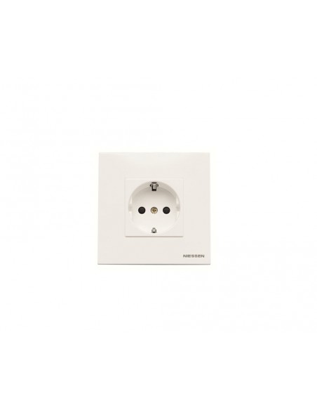 Base enchufe schuko con marco incorporado Serie Zenit N2288.2 BL de Niessen Base enchufe schuko con marco incorporado Serie Zenit N2288.2 BL de Niessen