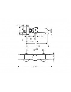 Grifo termostático de bañera Ecostat Confort 13114000 de Hansgrohe 2