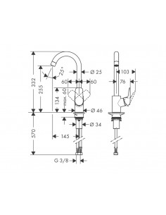Hansgrohe robinet d'évier Logis M31 260 1jet 71835000 2