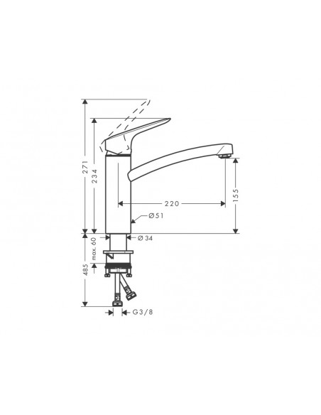 Grifo de fregadero Logis M31 160 1jet 71832000 de Hansgrohe Grifo de fregadero Logis M31 160 1jet 71832000 de Hansgrohe