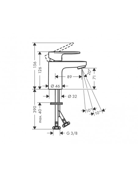 Grifo de lavabo Vernis Blend sin vaciador automático de Hansgrohe Grifo de lavabo Vernis Blend sin vaciador automático de Hansgrohe