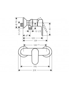 Grifo de ducha Vernis Blend de Hansgrohe 2