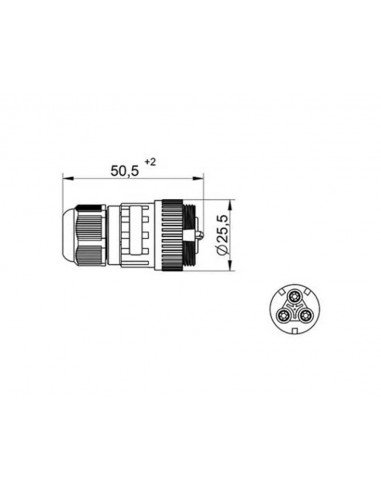 Conector estanco aéreo hembra 2P+T WP3/H de Tekox