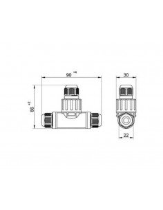 Conector estanco aéreo macho 2P+T WP3/M de Tekox 2