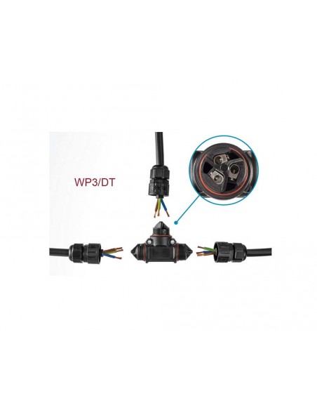 Conector estanco aéreo macho 2P+T WP3/M de Tekox