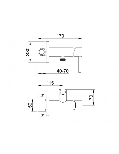 Pomme de douche hygiénique encastrée intelligente Shattaf Toubkal 61117 de Cabel Pomme de douche hygiénique encastrée intelligente Shattaf Toubkal 61117 de Cabel