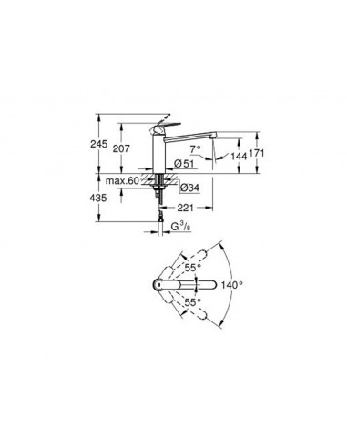 Grifo de fregadero  Eurosmart Cosmopolitan 30193000 de Grohe
