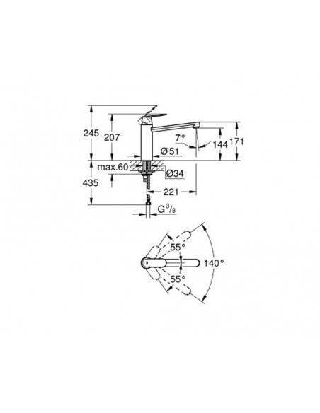 Grifo de fregadero  Eurosmart Cosmopolitan 30193000 de Grohe Grifo de fregadero  Eurosmart Cosmopolitan 30193000 de Grohe