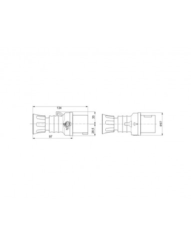 Gewiss HP straight mobile plug IP44/IP54