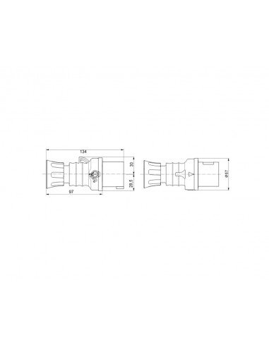 Gewiss HP straight mobile plug IP44/IP54 | 16A - 2P+N - Inhogar