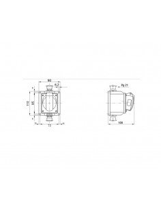 Base fija de pared a 10° HP IP44 16A 3P+N+T GW62409 de Gewiss 2