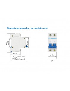 Interruptor automático bipolar para viviendas 6kA EBG-2 de Chint Electric 2