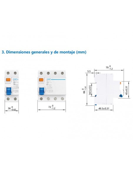 Diferencial tetrapolar Superinmunizado 4P 40A 300MA NL-1-4-40-300ASI de Chint Electric Diferencial tetrapolar Superinmunizado 4P 40A 300MA NL-1-4-40-300ASI de Chint Electric