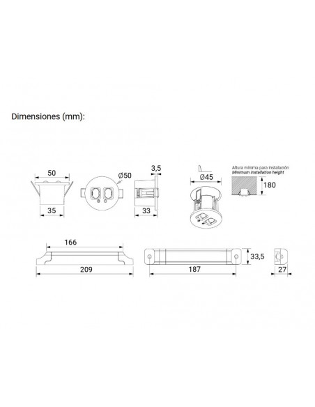 Luminaria Led de emergencia empotrable no permanente VSE de Normalux Luminaria Led de emergencia empotrable no permanente VSE de Normalux
