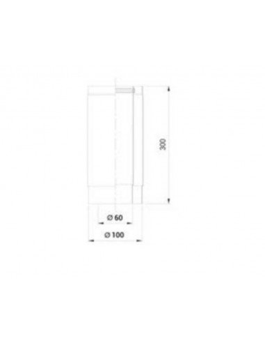 Tubo coaxial 60-100 extensible 60-250mm de Cabel para calderas de condensación