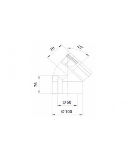 Codo coaxial 60-100 MH de Cabel para calderas de condensación Codo coaxial 60-100 MH de Cabel para calderas de condensación