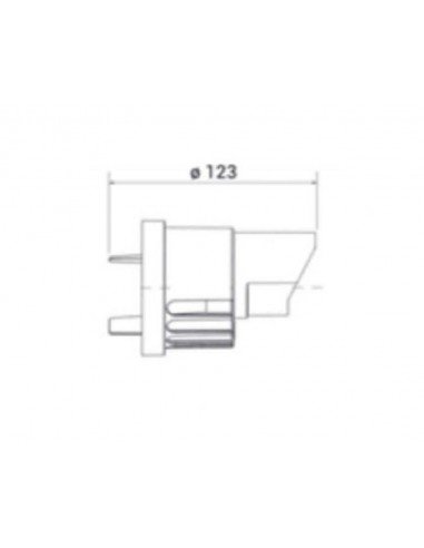 Terminal coaxial 60-100  de muro corto de Cabel para calderas de condensación