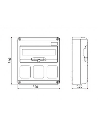 Armario de distribución Q-DIN 14 módulos + 3 frontales base 16/32A GW68005N de Gewiss