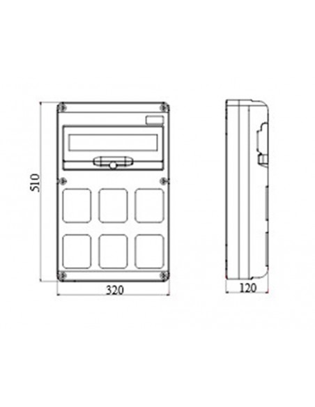 Armario de distribución Q-DIN 14 módulos + 6 frontales base 16/32A GW68008N de Gewiss Armario de distribución Q-DIN 14 módulos + 6 frontales base 16/32A GW68008N de Gewiss