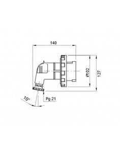 Clavija móvil a 90º 4P+T 32A IP67 GW60124 de Gewiss 2