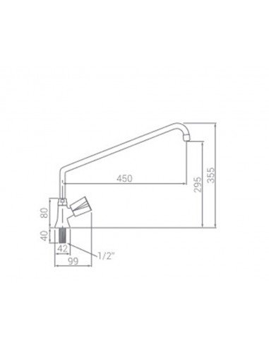 Grifo de fregadero de un agua 6242 de Duchaflex