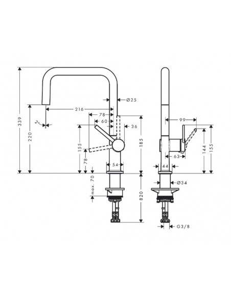 Grifo de fregadero TALIS M54 1jet 72806000 de Hansgrohe Grifo de fregadero TALIS M54 1jet 72806000 de Hansgrohe