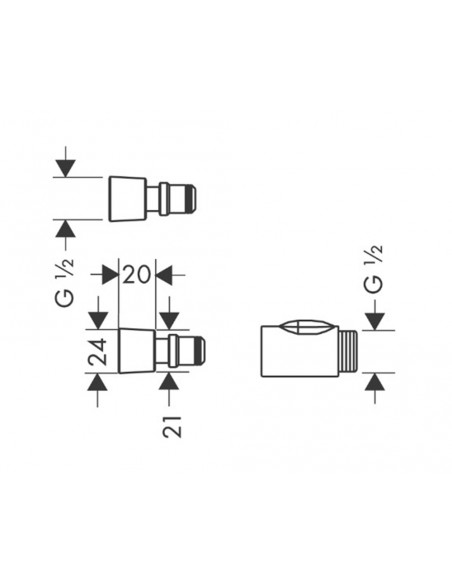 Set de acople rápido para teleducha 28346000 de Hansgrohe Set de acople rápido para teleducha 28346000 de Hansgrohe
