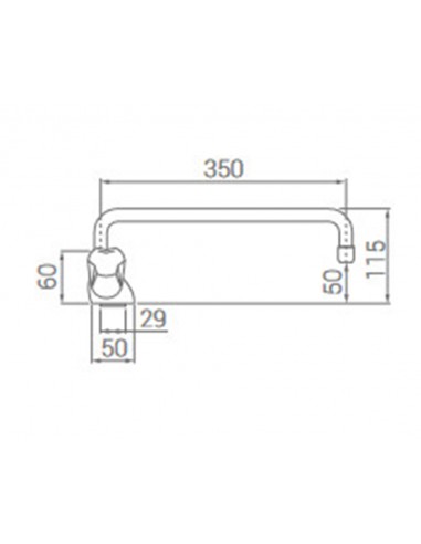 Grifo de fregadero monoblock caño bajo de 350mm 6205 de Duchaflex