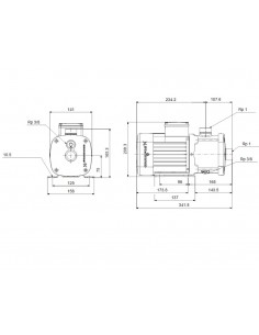 Bomba centrífuga de aspiración axial CM 1-5 A-R-I-E-AQQE C-A-A-N 0.5kW 97515000 de Grundfos 2