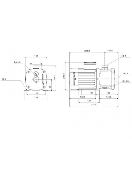 Bomba centrífuga de aspiración axial CM 1-5 A-R-I-E-AQQE C-A-A-N 0.5kW 97515000 de Grundfos Bomba centrífuga de aspiración axial CM 1-5 A-R-I-E-AQQE C-A-A-N 0.5kW 97515000 de Grundfos