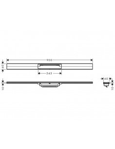 Canaleta de ducha lineal con rejilla inox acortable 56052800 de Hansgrohe 2