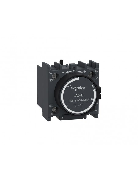 Bloque de contactos temporizados 1NA+1NC 0,3-3 seg. LADR0 de Schneider Bloque de contactos temporizados 1NA+1NC 0,3-3 seg. LADR0 de Schneider