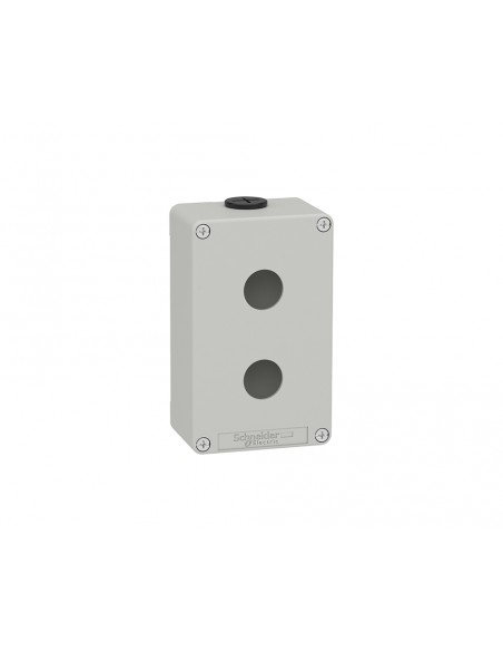 Caja metálica vacía para 2 pulsadores diámetro 22 XAPD2202 de Schneider Caja metálica vacía para 2 pulsadores diámetro 22 XAPD2202 de Schneider