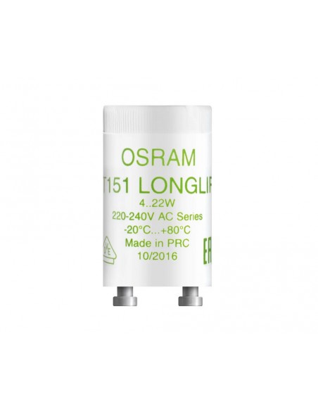 Démarreur de tubes fluorescents Osram pour tubes fluorescents de 4 à 22W