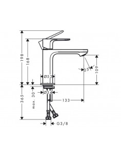 Hansgrohe Rebris S Robinet de lavabo avec technologie CoolStart sans vidange automatique 7252000 2