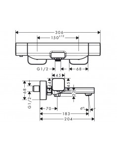 Hansgrohe Ecostat E robinet thermostatique pour baignoire 15774000 2