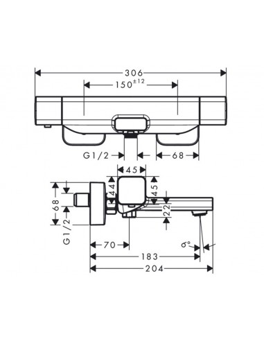Hansgrohe Ecostat E robinet thermostatique pour baignoire 15774000