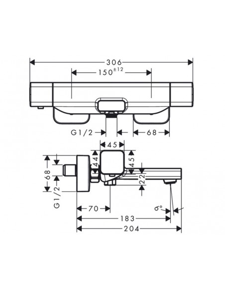 Hansgrohe Ecostat E robinet thermostatique pour baignoire 15774000