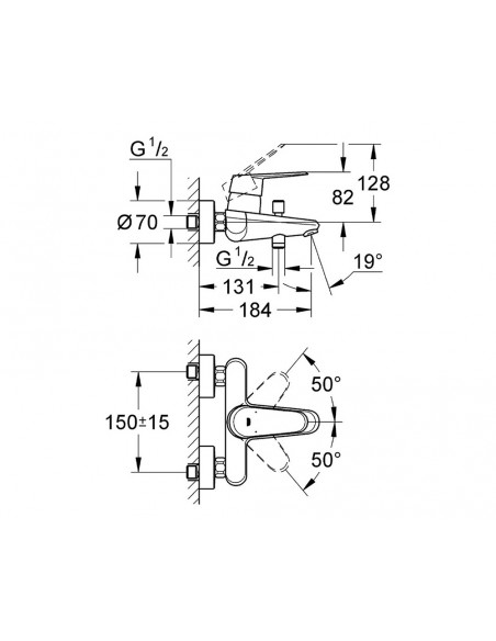 Robinet de baignoire Grohe Eurodisc Cosmopolitan 33390002 Robinet de baignoire Grohe Eurodisc Cosmopolitan 33390002
