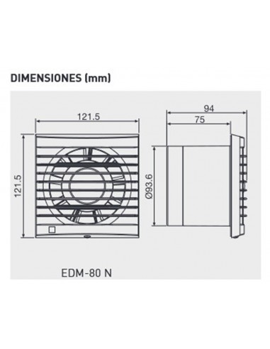 Ventilateur extracteur de bain EDM-80N de Soler & Palau