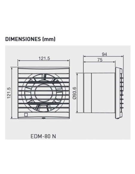 Ventilateur extracteur de bain EDM-80N de Soler & Palau