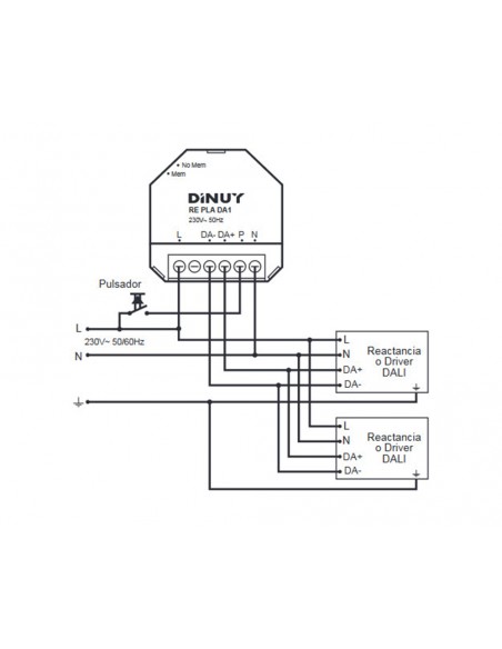 Variateur Dinuy DALI RE PLA DA1 pour les appareils DALI Variateur Dinuy DALI RE PLA DA1 pour les appareils DALI