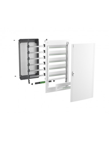 Schneider LVSXE318 PrismaSet XS armoire encastrée, 18 modules par rangée avec 3 rangées et porte opaque
