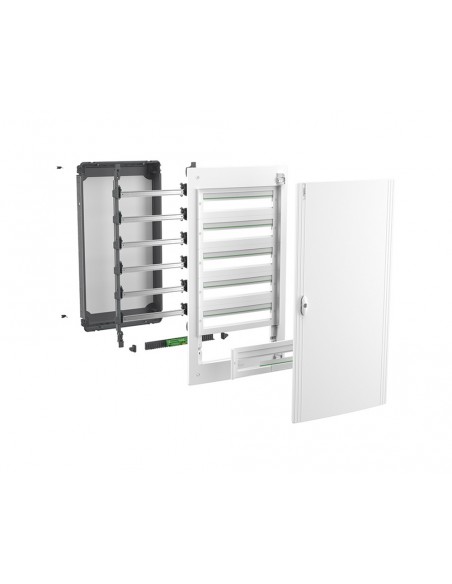 Schneider LVSXE318 PrismaSet XS armoire encastrée, 18 modules par rangée avec 3 rangées et porte opaque